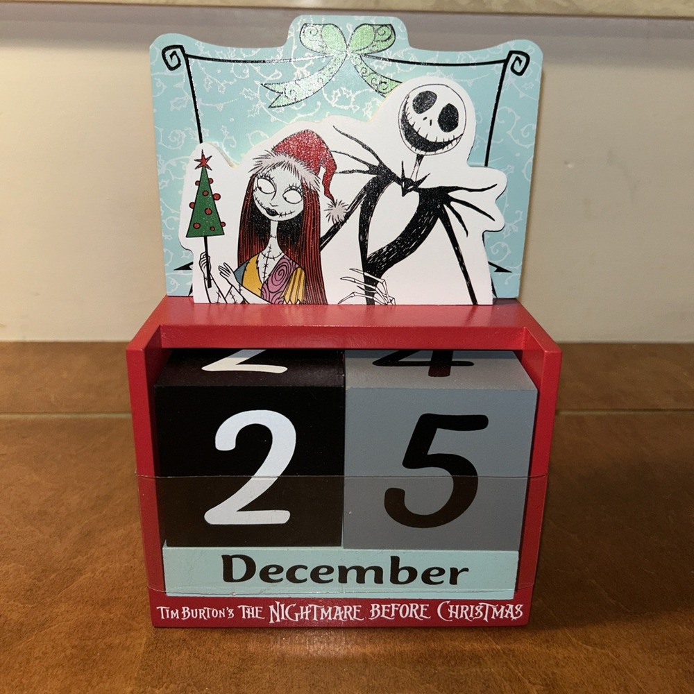 The Nightmare Before Christmas Merry Scary Advent Calendar Wood Blocks Disney E1